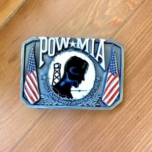 🇺🇸POW MIA 🇺🇸BELT BUCKLE "You Are Not Forgotten" Bergamot Z-52/A Hot Leather